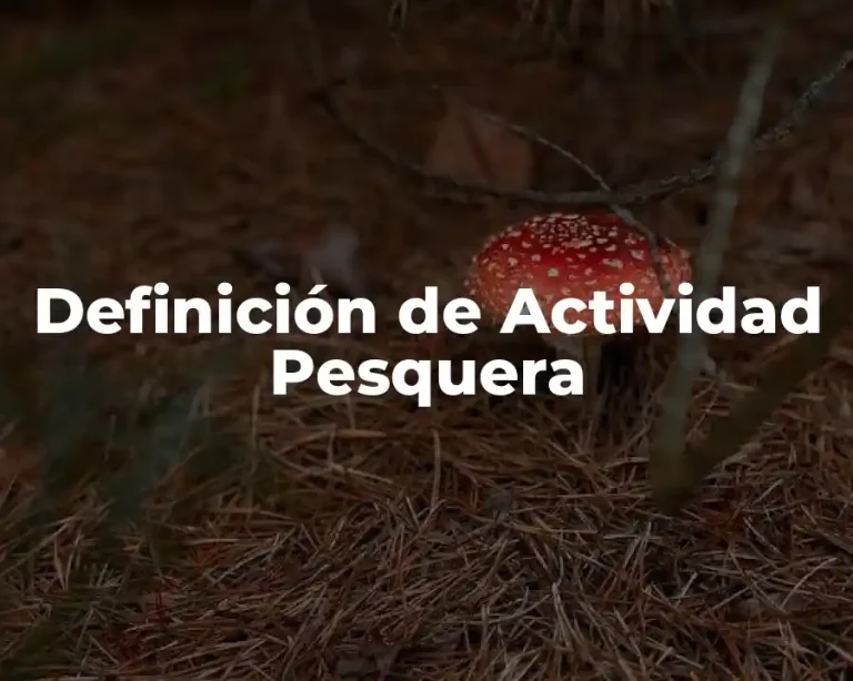Definición de Actividad Pesquera