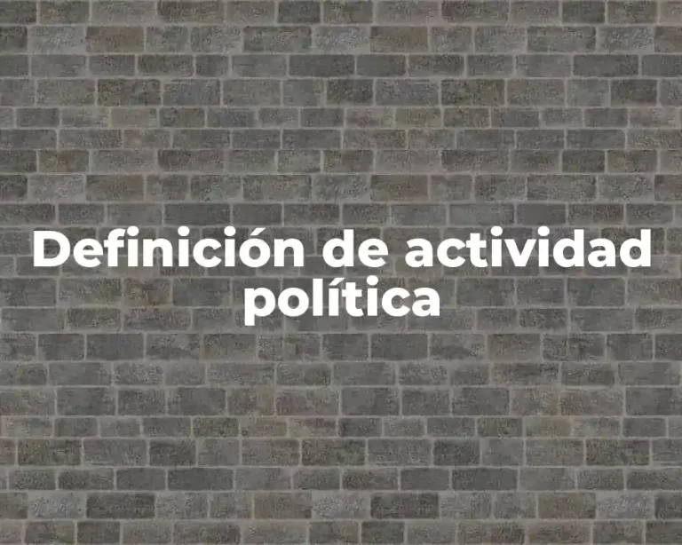 Definición de actividad política