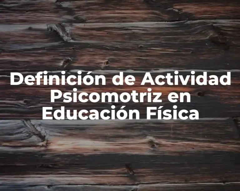 Definición de Actividad Psicomotriz en Educación Física
