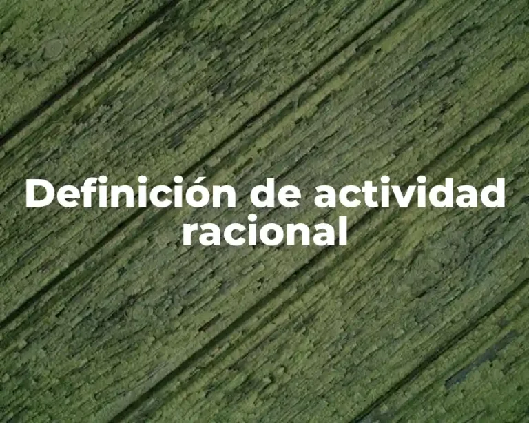 Definición de actividad racional
