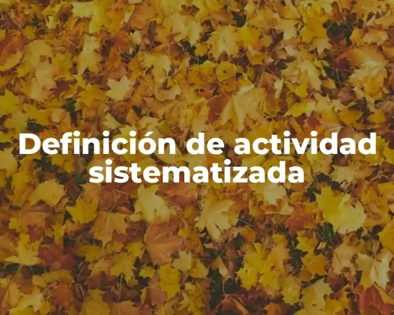 Definición de actividad sistematizada