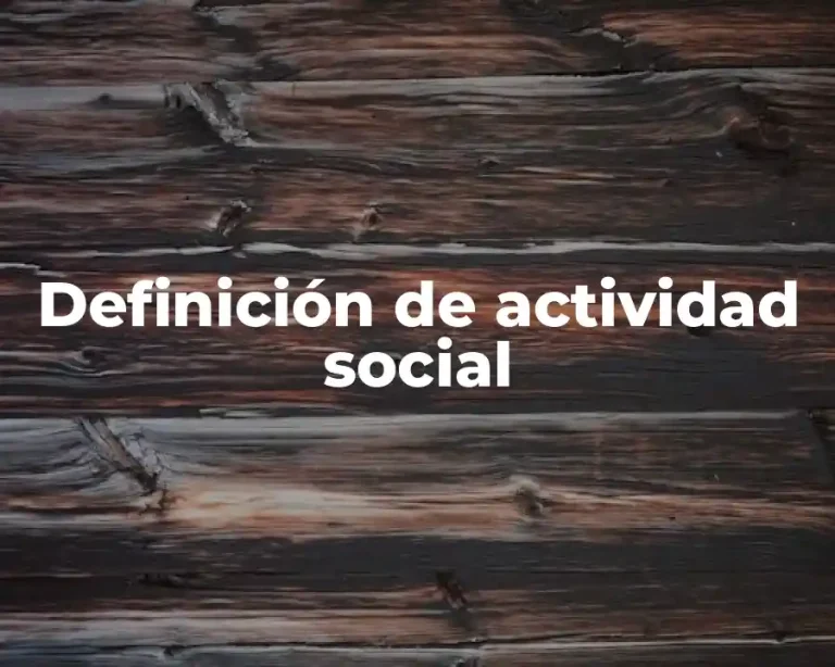 Definición de actividad social