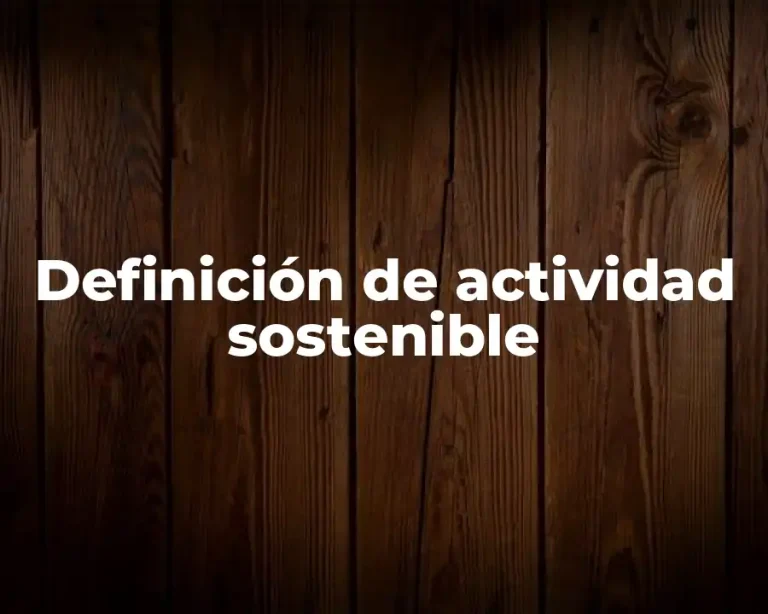 Definición de actividad sostenible