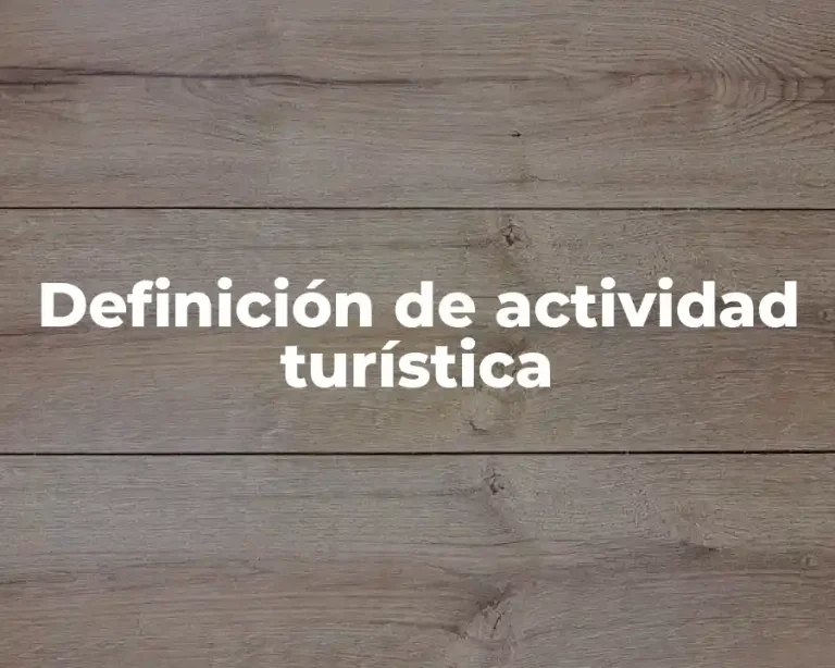 Definición de actividad turística