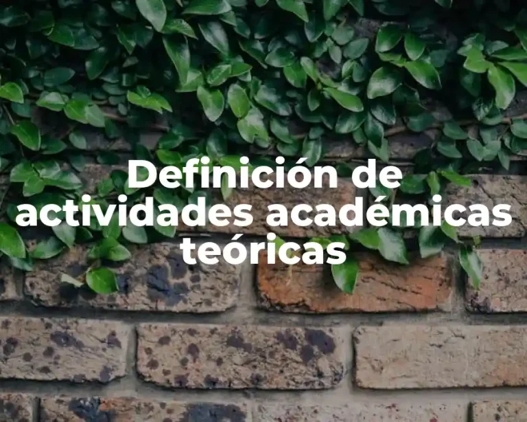 Definición de actividades académicas teóricas