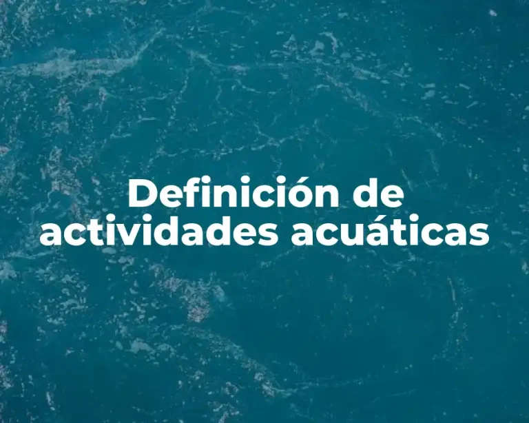 Definición de actividades acuáticas