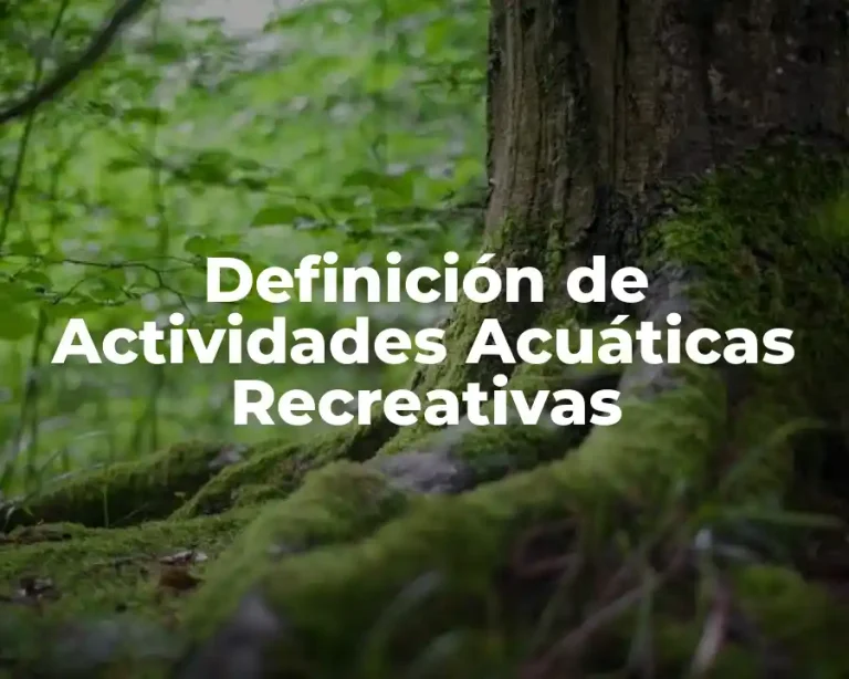 Definición de Actividades Acuáticas Recreativas