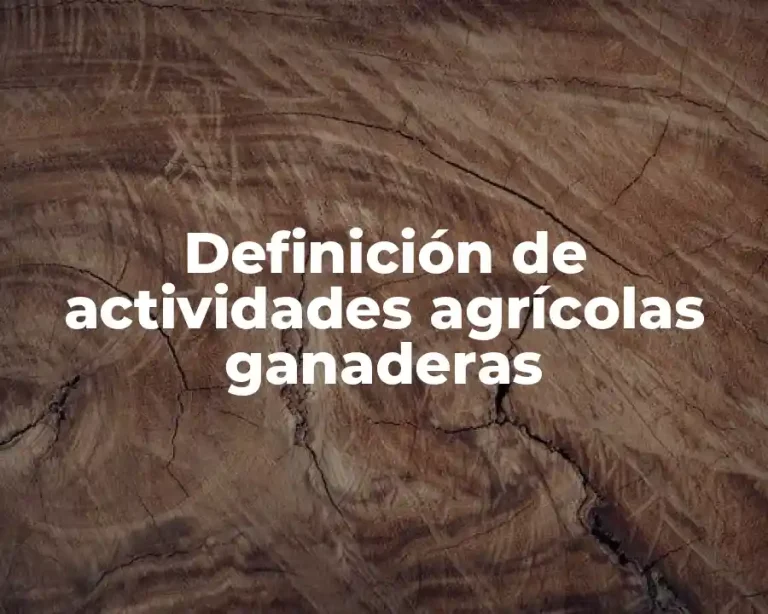 Definición de actividades agrícolas ganaderas