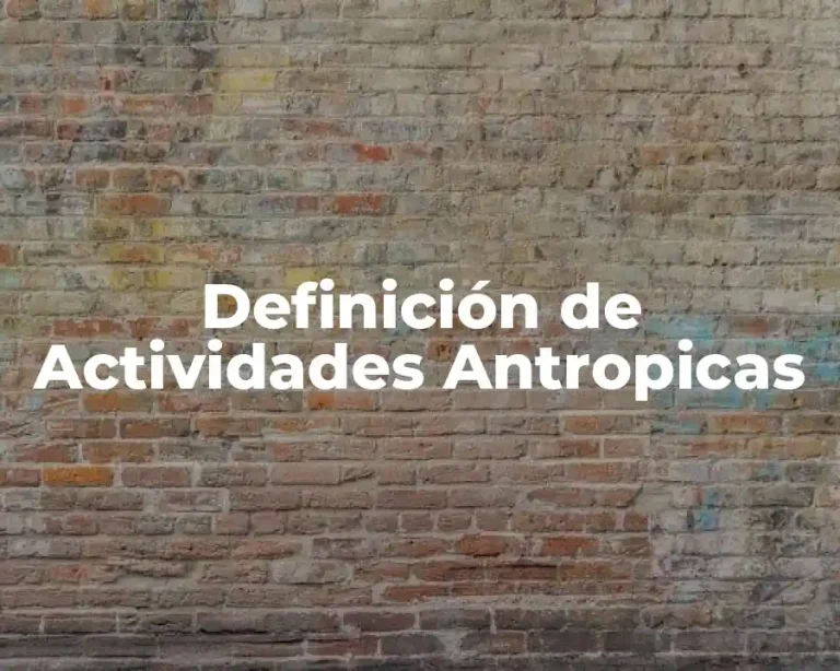Definición de Actividades Antropicas
