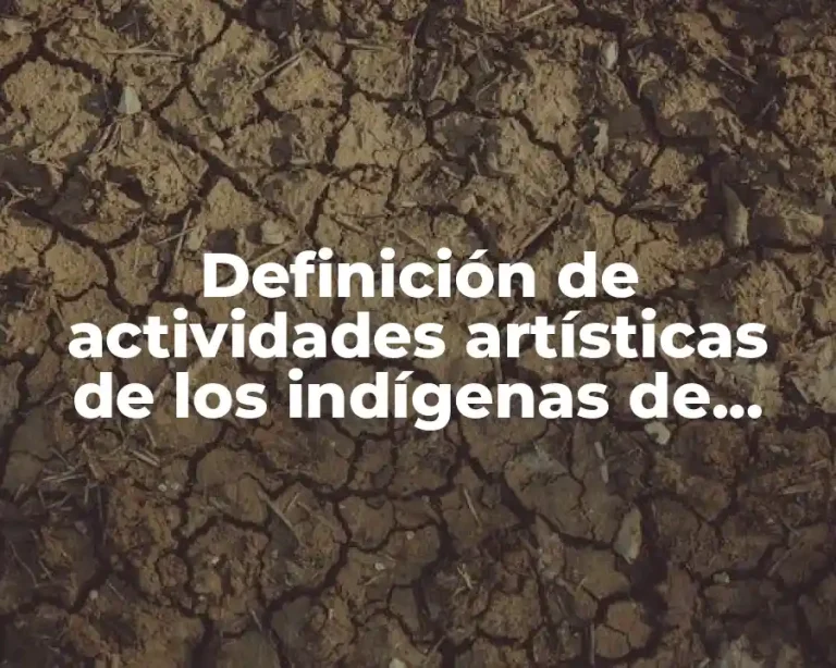 Definición de actividades artísticas de los indígenas de México