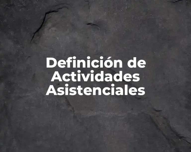 Definición de Actividades Asistenciales
