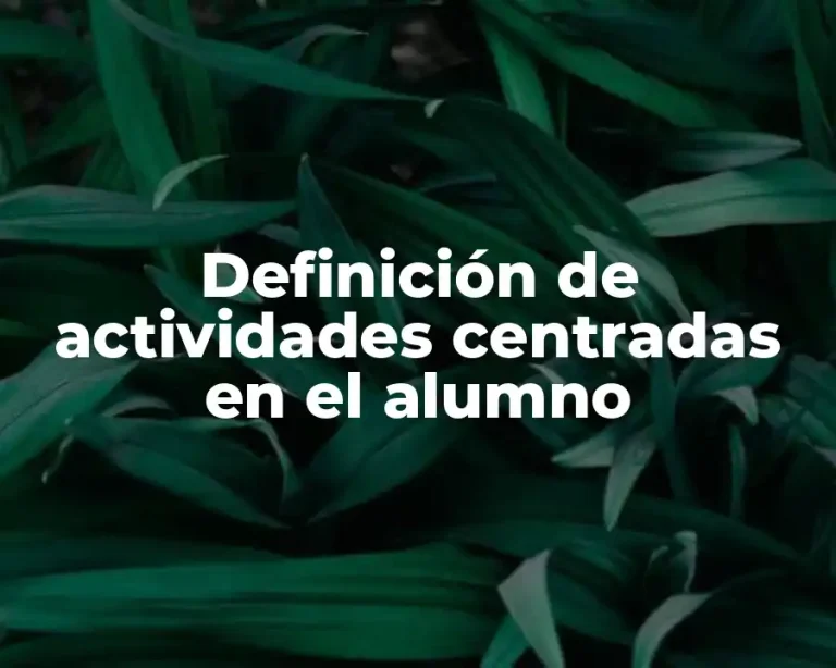 Definición de actividades centradas en el alumno
