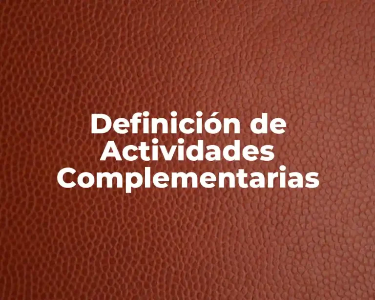 Definición de Actividades Complementarias