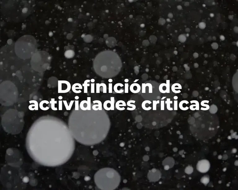 Definición de actividades críticas