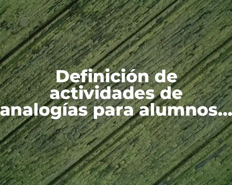 Definición de actividades de analogías para alumnos de academia
