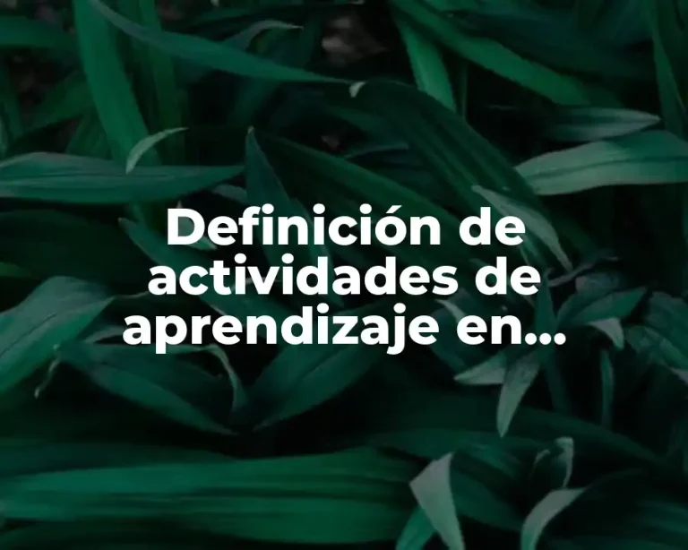 Definición de actividades de aprendizaje en educación