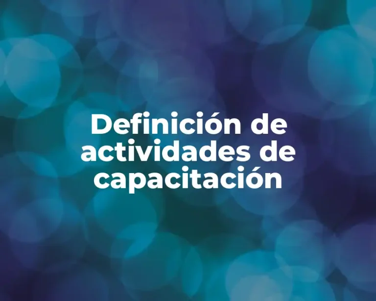 Definición de actividades de capacitación