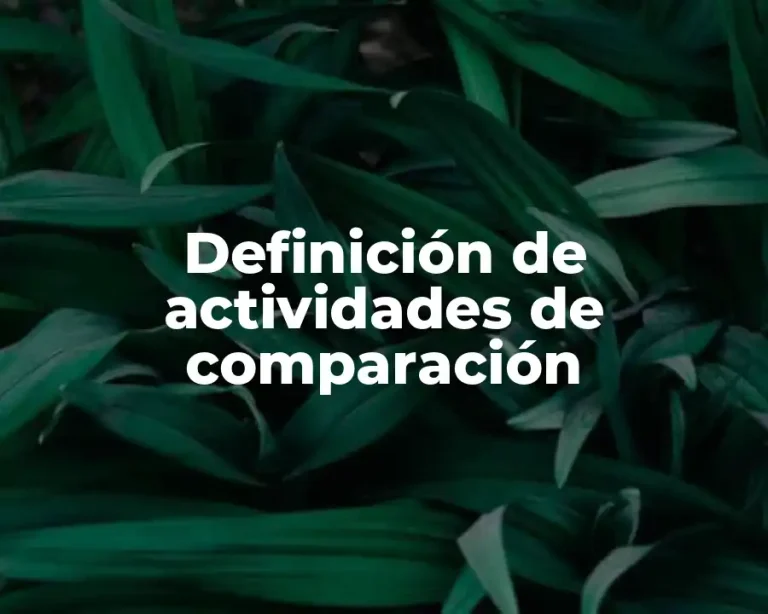Definición de actividades de comparación