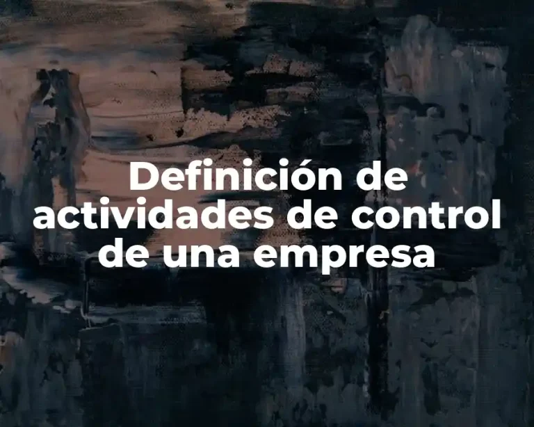 Definición de actividades de control de una empresa