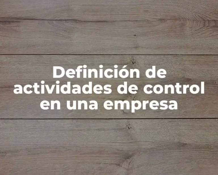 Definición de actividades de control en una empresa
