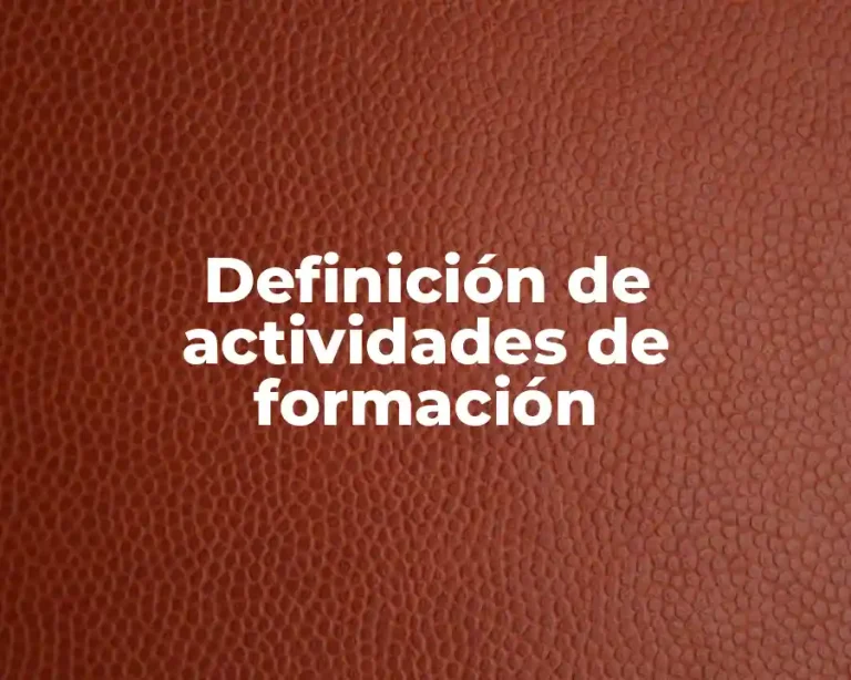 Definición de actividades de formación