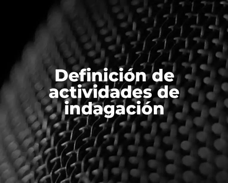 Definición de actividades de indagación