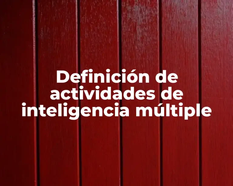Definición de actividades de inteligencia múltiple