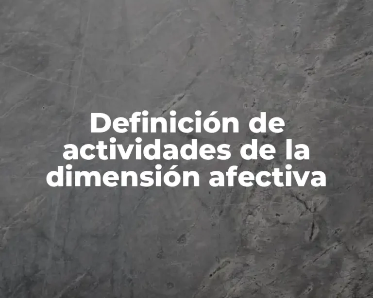 Definición de actividades de la dimensión afectiva