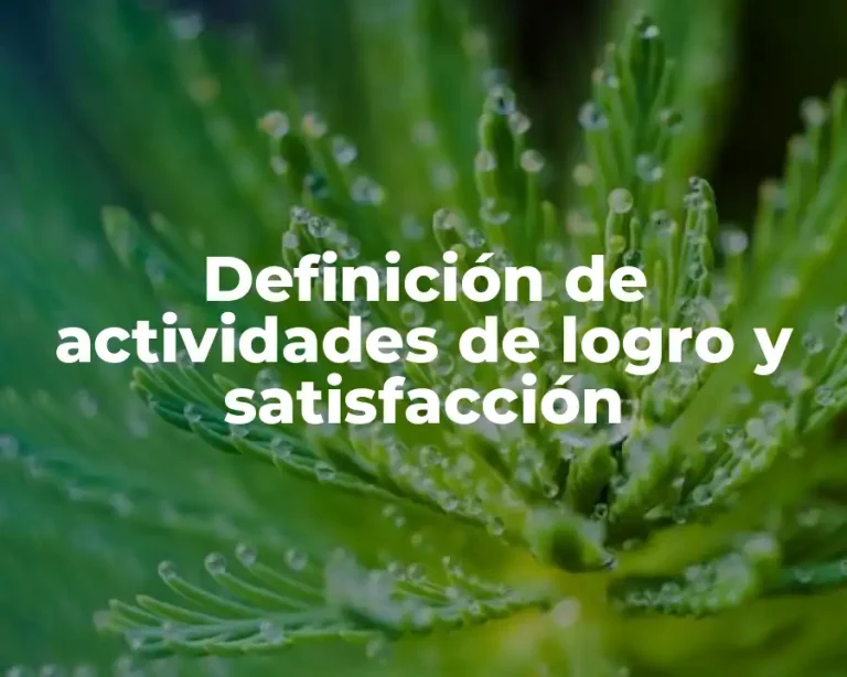 Definición de actividades de logro y satisfacción