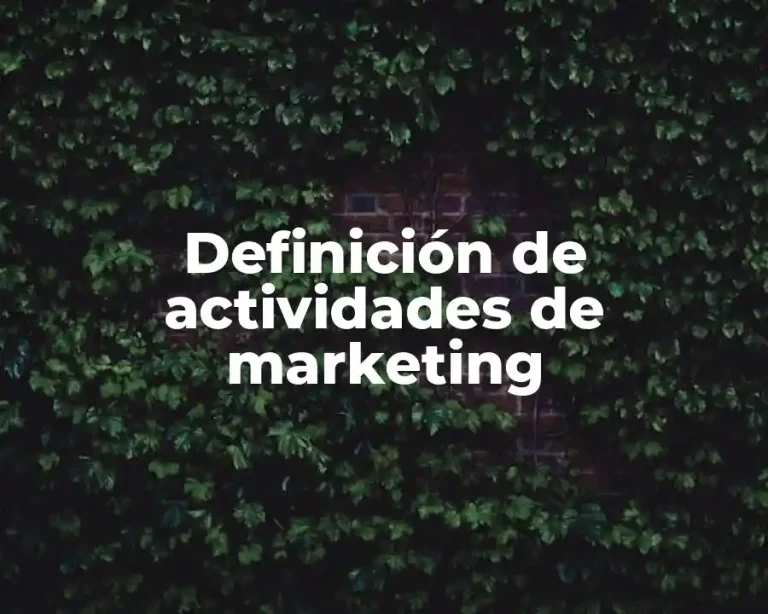 Definición de actividades de marketing