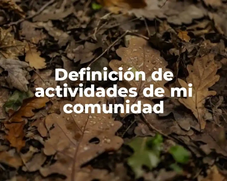 Definición de actividades de mi comunidad