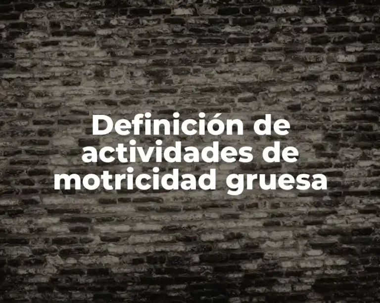 Definición de actividades de motricidad gruesa