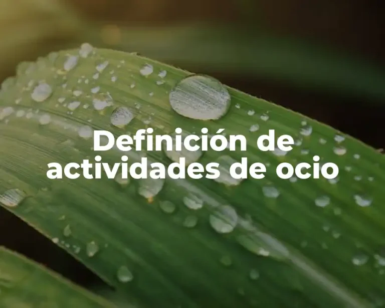 Definición de actividades de ocio