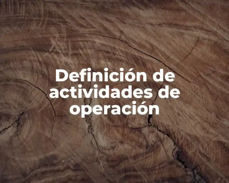 Definición de actividades de operación