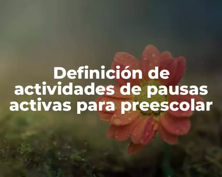 Definición de actividades de pausas activas para preescolar
