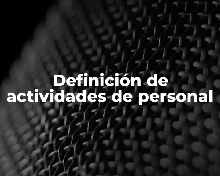 Definición de actividades de personal
