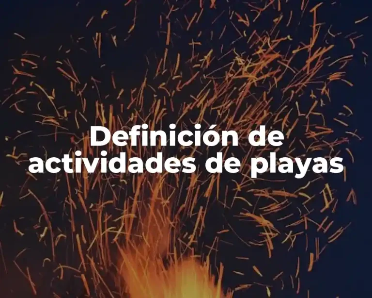 Definición de actividades de playas