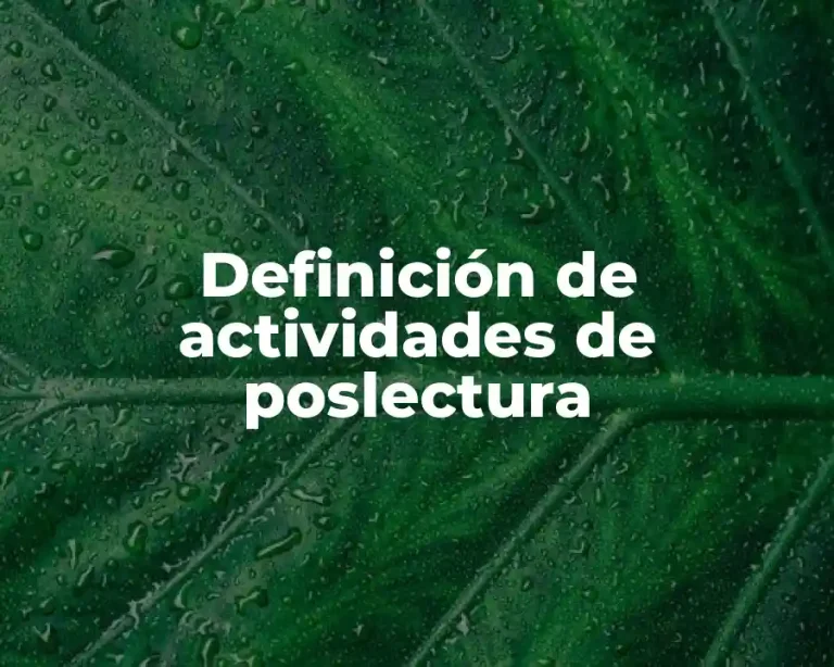 Definición de actividades de poslectura