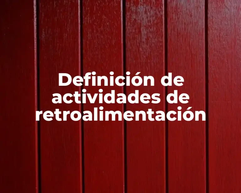Definición de actividades de retroalimentación