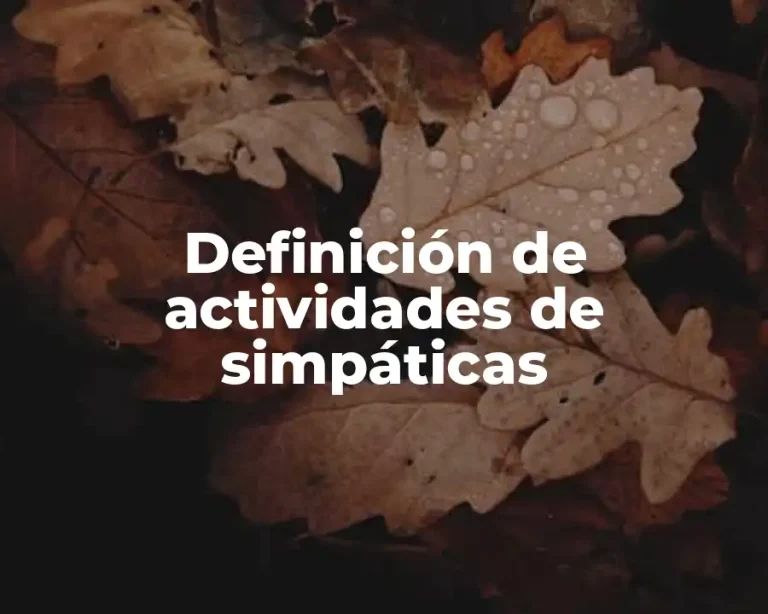 Definición de actividades de simpáticas