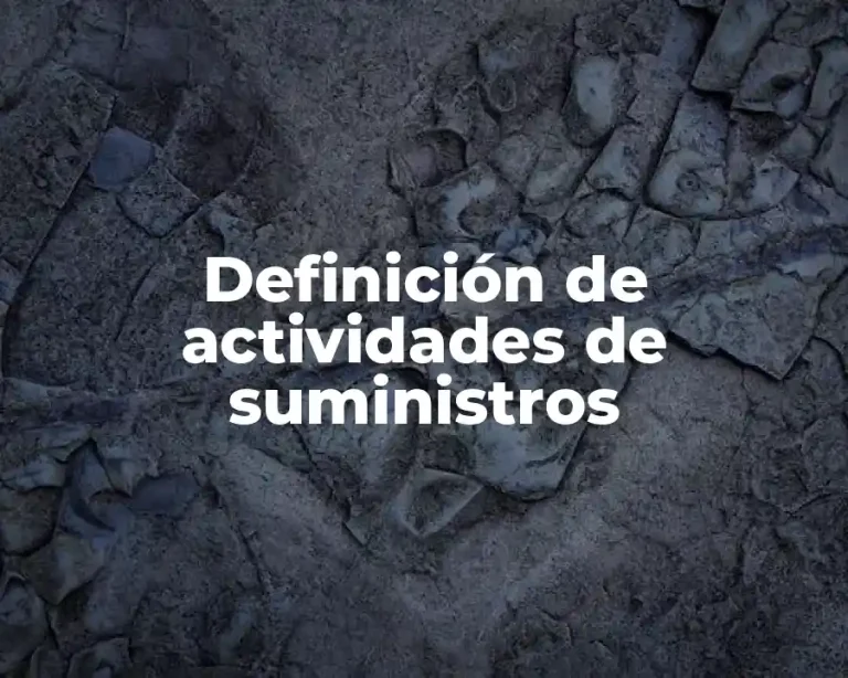 Definición de actividades de suministros