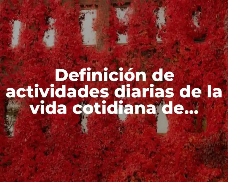 Definición de actividades diarias de la vida cotidiana de alumnos