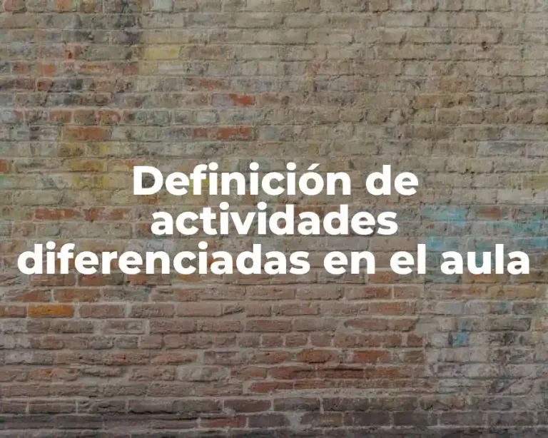 Definición de actividades diferenciadas en el aula