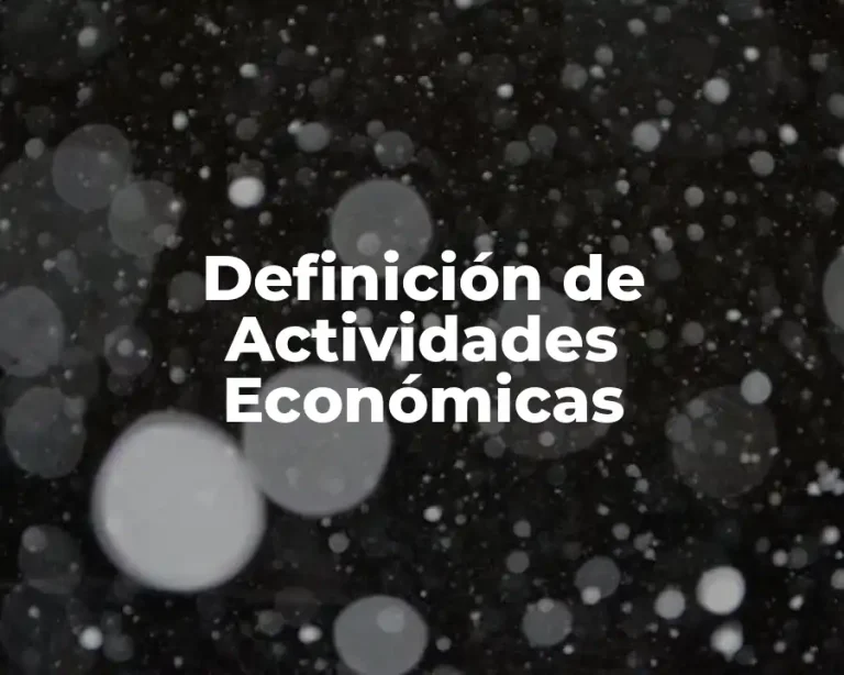 Definición de Actividades Económicas