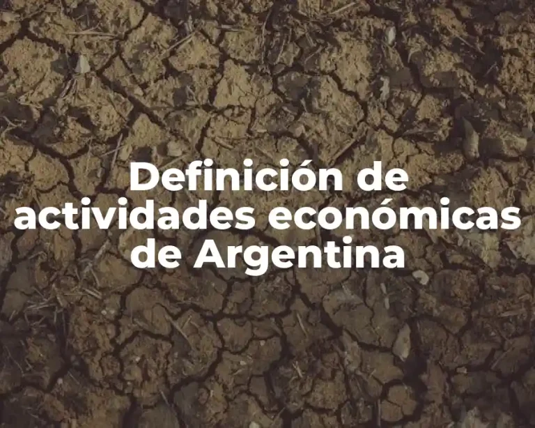 Definición de actividades económicas de Argentina