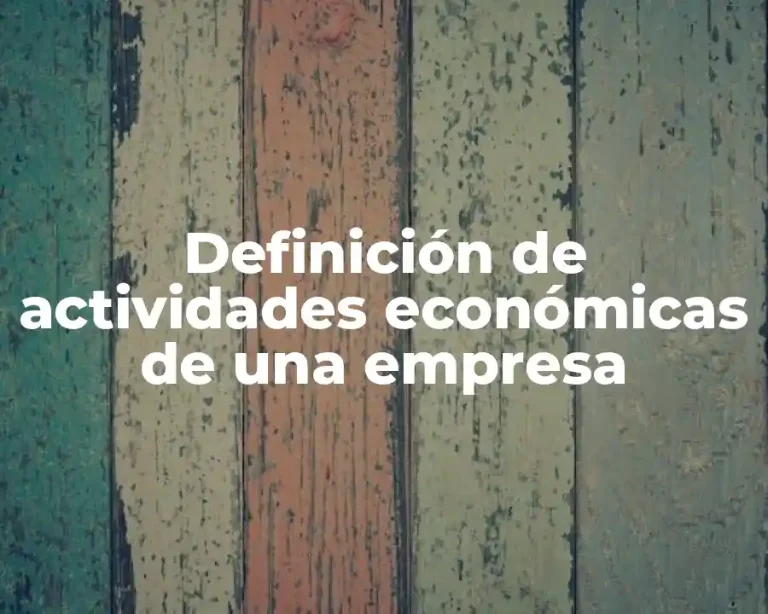 Definición de actividades económicas de una empresa