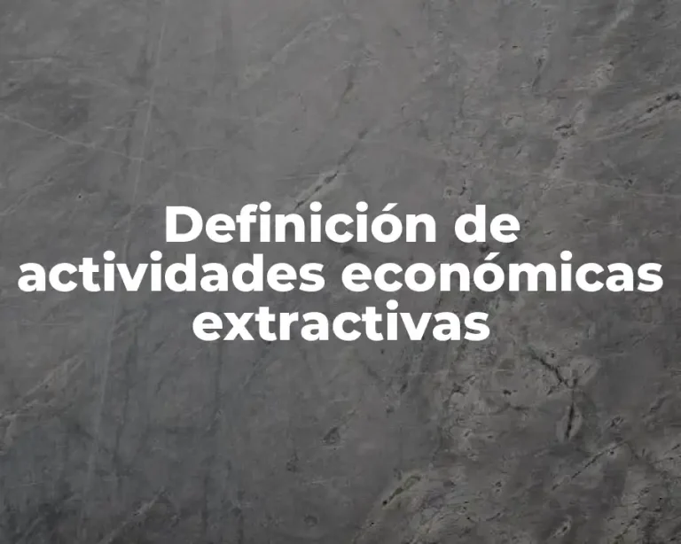 Definición de actividades económicas extractivas
