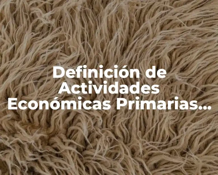 Definición de Actividades Económicas Primarias de Baja California