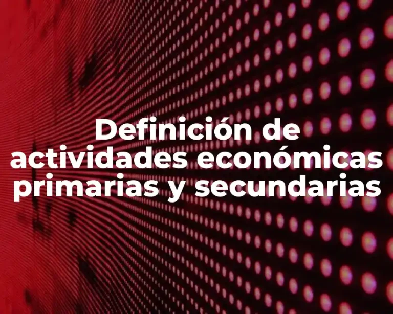 Definición de actividades económicas primarias y secundarias