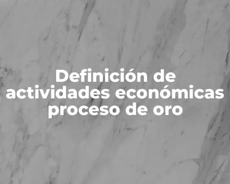 Definición de actividades económicas proceso de oro